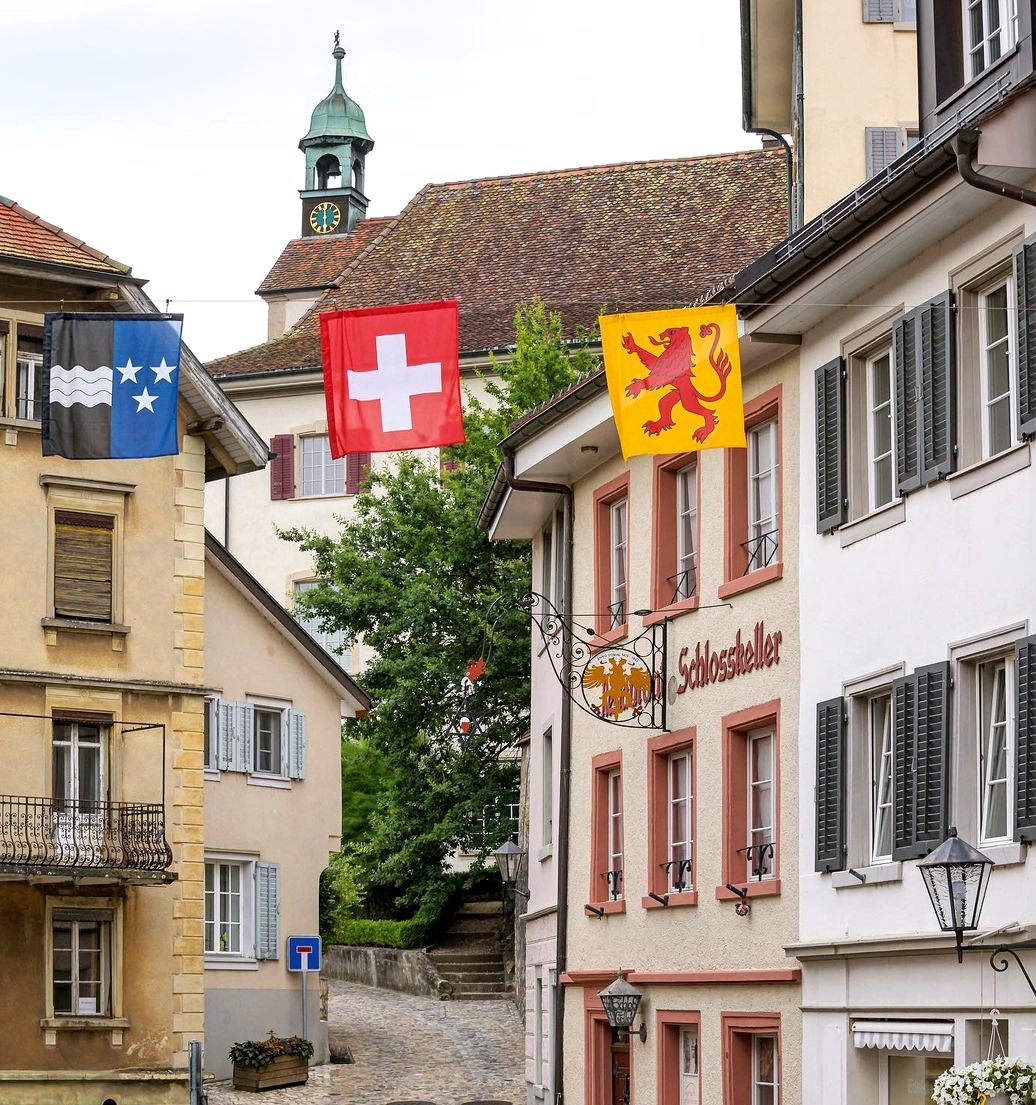 Decorated Laufenburg in Swiss side