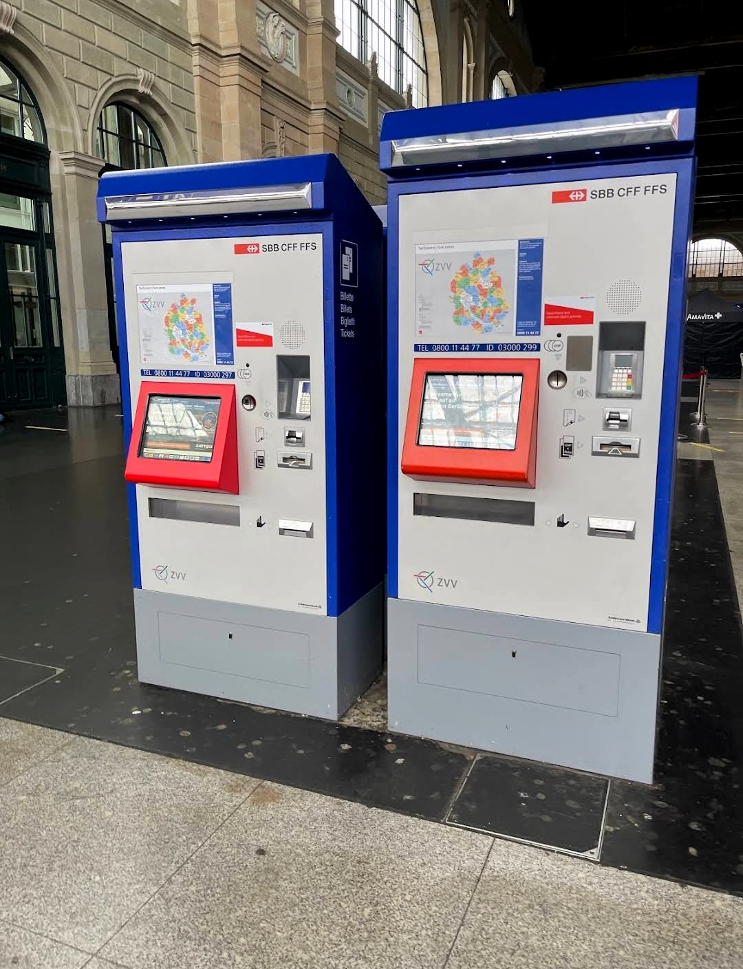 Ticket machines at train station